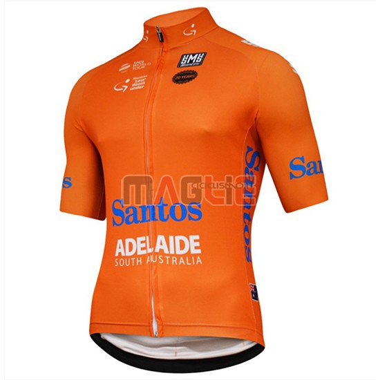 2018 Maglia Tour Down Under Santos Manica Corta Arancione